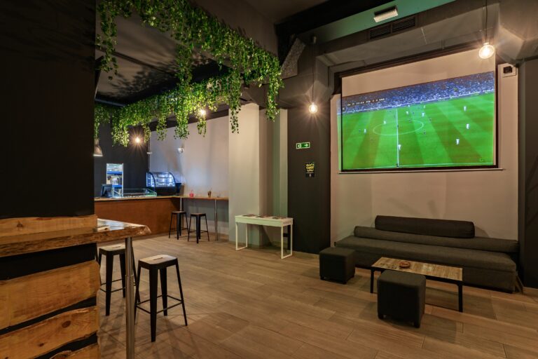 large screen for watching football at the club