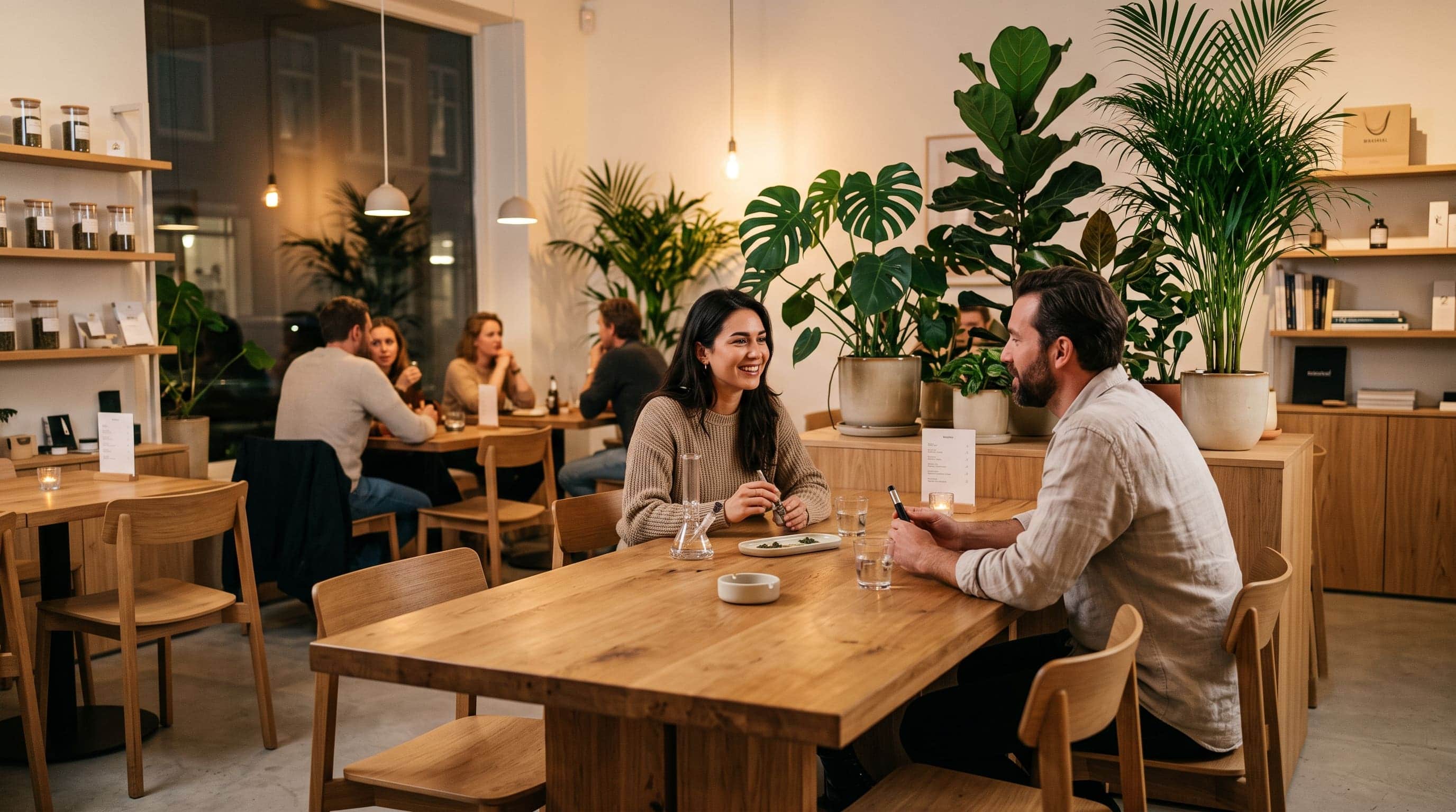 A contemporary interior design for a cannabis social club in Europe