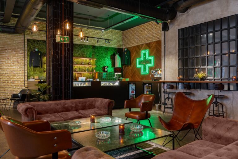 Weed dispensary and lounge area of Resin social club