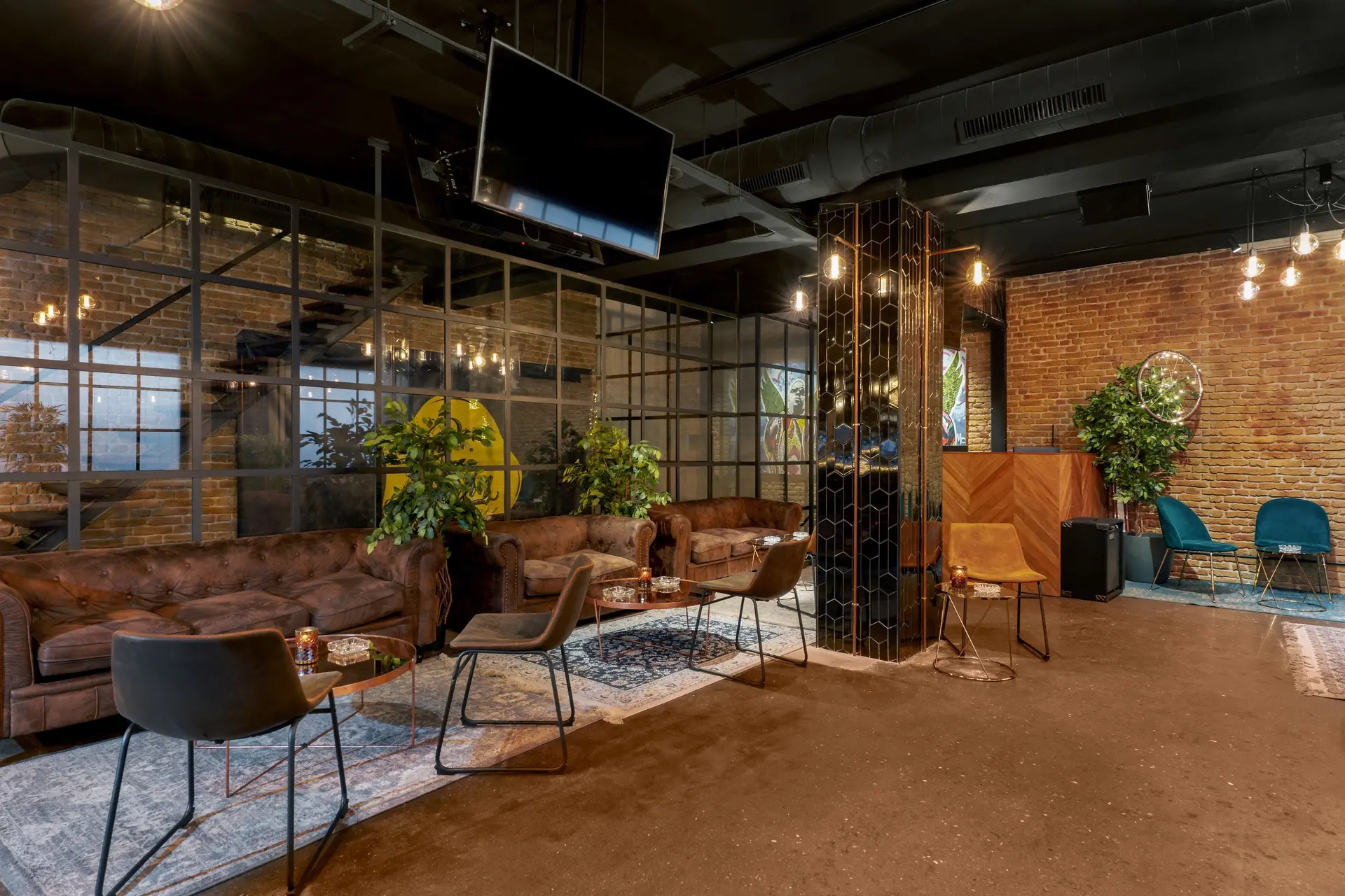 Lounge space at the social club Dr Resin